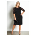 52457 Dewberry Plus Size Dress-BLACK