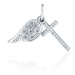 Stříbrný přívěšek andělské křídlo s křížkem STRZ1040F