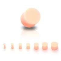 Akrylový sedlový plug do ucha meruňkové barvy - Tloušťka : 8 mm