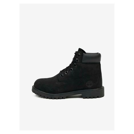 Černé klučičí kotníkové kožené boty Timberland 6 In Premium WP Boot