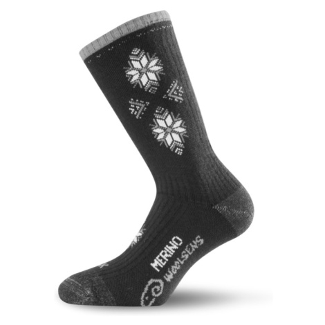 LASTING merino lyžařské ponožky SCK černá/šedá