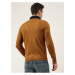 Hnědý pánský basic svetr s véčkovým výstřihem Marks & Spencer Cashmilon™