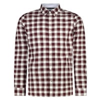 Tommy Hilfiger Shirt - SLIM BRUSHED HEATHER CHECK SHIRT burgundy