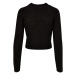 Ladies Short Waffle Sweater - black