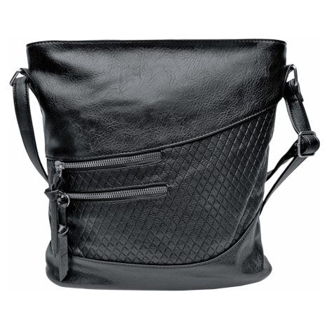 Černá crossbody kabelka s líbivou texturou Tapple