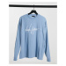 ASOS Dark Future oversized long sleeve t-shirt with script logo in soft blue