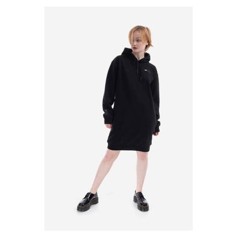 Bavlněné šaty MCQ Hoodie černá barva, midi, oversize, 624588RSJ761000-BLACK Alexander McQueen