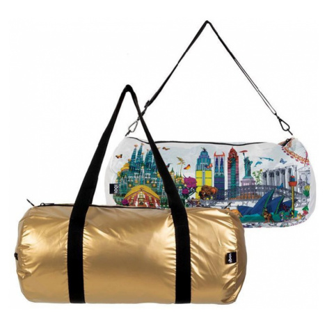 Vícebarevní oboustranní sportovní taška Kristjana S Williams Interiors Gold & World Skyline Week