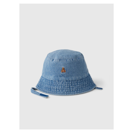 Modrý dětský džínový klobouk s výšivkou GAP