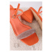 Oranžové sandály na hrubém podpatku Lynx