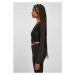 Ladies Cropped Rib Wrapped Longsleeve - black