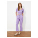Trendyol Lilac Belted Trousers