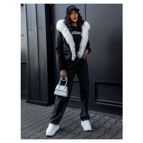 Černá bunda COJEST s kožíškem