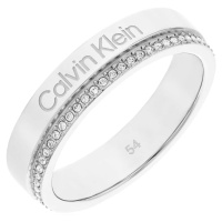 Calvin Klein Ocelový prsten s krystaly Minimal Linear 35000200 52 mm