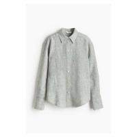 H & M - Lněná košile - šedá