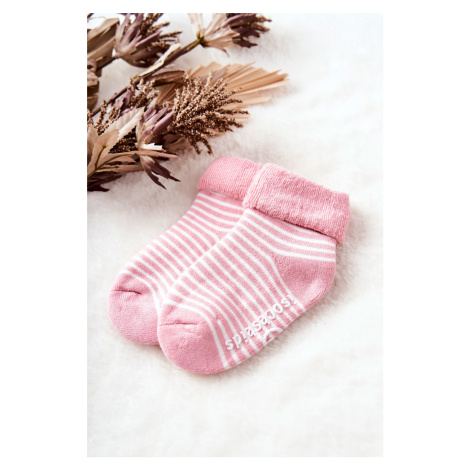 Dětské ponožky proužky Růžové a bílé Kesi