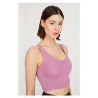 LOS OJOS Lavender V-Neck Lightly Support, Covered Sports Bra Vneck