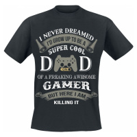 Zábavné tričko Gamer Dad Tričko černá