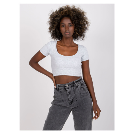 SVĚTLE ŠEDÝ CROP TOP MONTREAL LIGHT GREY Šedá Rue Paris