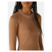 Svetr trussardi sweater roundneck melange viscose blend hnědá