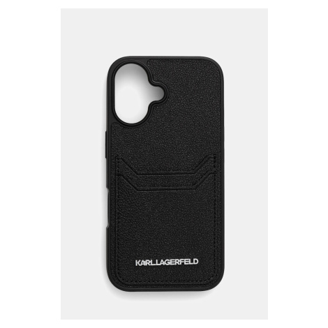 Obal na telefon Karl Lagerfeld iPhone 16 černá barva, KLHCP16SPKHPORPK