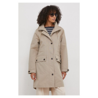 Kabát Tommy Hilfiger dámský, béžová barva, přechodný, WW0WW41164