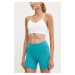 Tréninkové šortky Reebok LUX Collection tyrkysová barva, hladké, high waist, 100206175