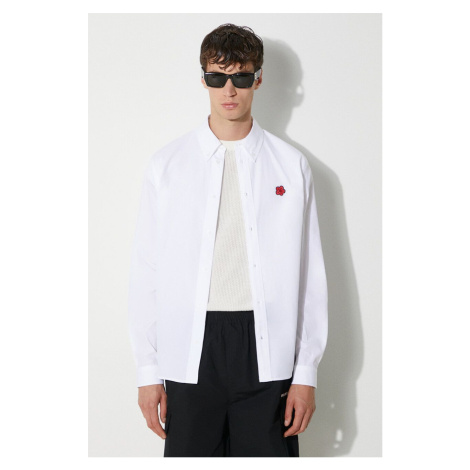 Bavlněná košile Kenzo Boke Flower Crest Shirt bílá barva, regular, s italským límcem, FE65CH4109