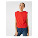 Koton Women's Red Padded Crew Neck Sleeveless T-Shirt