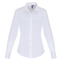 Premier Workwear Dámská bavlněná košile s dlouhým rukávem PR344 White