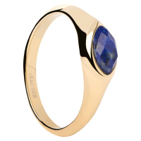 PDPAOLA Pozlacený prsten Lapis Lazuli Nomad Vanilla AN01-A49 50 mm