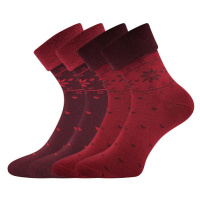 Dámské ponožky Lonka - Frotana, vínová/ tmavě červená Barva: Vínová