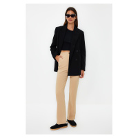 Trendyol Beige Straight Cut/Straight Woven Trousers