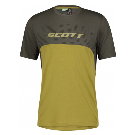 SCOTT Cyklistický dres s krátkým rukávem - TRAIL FLOW DRI SS - zelená/šedá