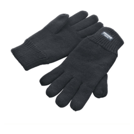 Result Unisex pletené zateplené rukavice R147X Charcoal Grey