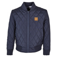 Boys Diamond Quilt Nylon Jacket - navy