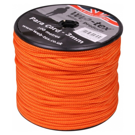 Padáková šňůra - paracord na cívce Web-tex® 3 mm, 100 metrů - oranžový