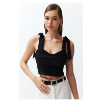 Trendyol Black Tie Detailed Crop Bustier