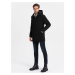 Pánský zateplený kabát s kapucí a skrytým zipem - V1