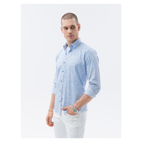 Světle modrá pánská košile Ombre Clothing K609