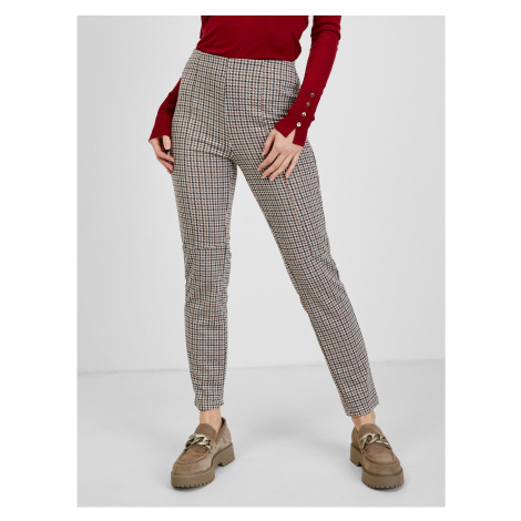 Béžové dámské kostkované kalhoty ORSAY - Dámské