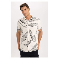 DEFACTO Regular Fit Woven Printed Short Sleeve Shirt