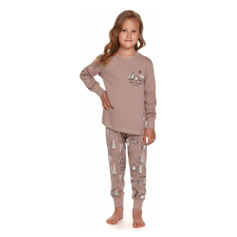 Dětské pyžamo Fox hnědé dn-nightwear