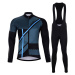 HOLOKOLO Cyklistický zimní dres a kalhoty - TRACE BLUE WINTER - černá/modrá