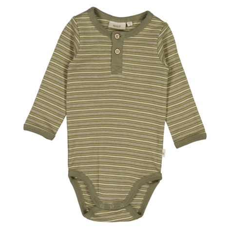 Wheat kojenecké body s dlouhým rukávem 9101 - heather green stripe