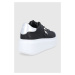 Kožené boty Karl Lagerfeld ANAKAPRI černá barva, na platformě