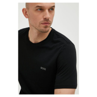 Pyžamové tričko BOSS černá barva, s aplikací