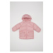 DEFACTO Baby Girl Water Repellent Double-Sided Fleece Lined Pocket Polar Fleece Hooded Puffer Co