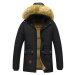 Pánská zimní bunda s kapucí parka s odnímatelným kožíškem