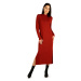 Litex Dámské šaty s dlouhým rukávem 7C045 hnědočervená
